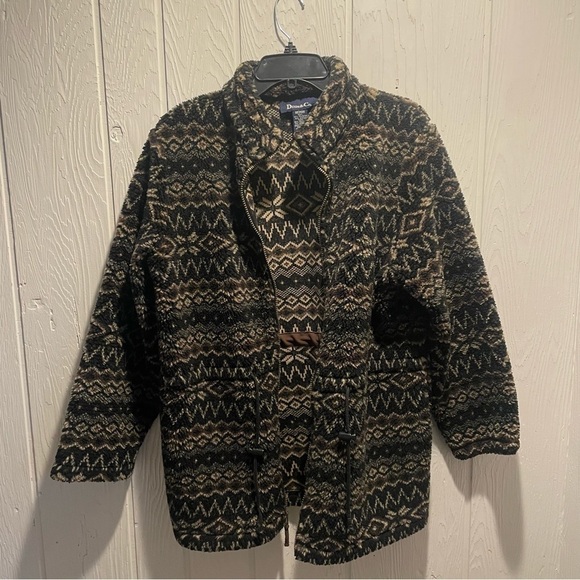 Denim & Co. Aztec Western Aztec Style Fleece Full Zip Sweater - Picture 4 of 5